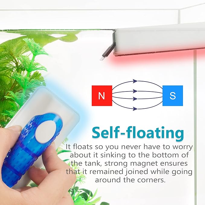 Magnetic Aquarium Fish Tank Glass Algae Scrapers Glass Cleaner Scrubber Clean L - Image 5