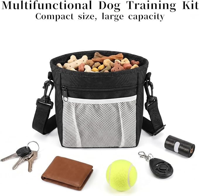 Dog Treat Pouch with Pet Training Clicker, Dog Puppy Training Treat Bag Poop - Image 3