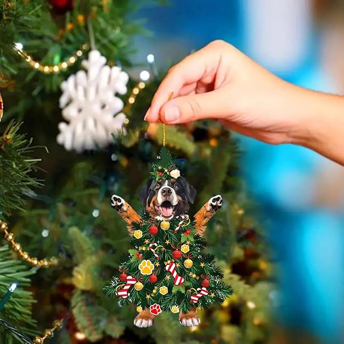 8 Pcs Christmas Tree Ornaments Acrylic Dog Hanging Ornaments - Image 5
