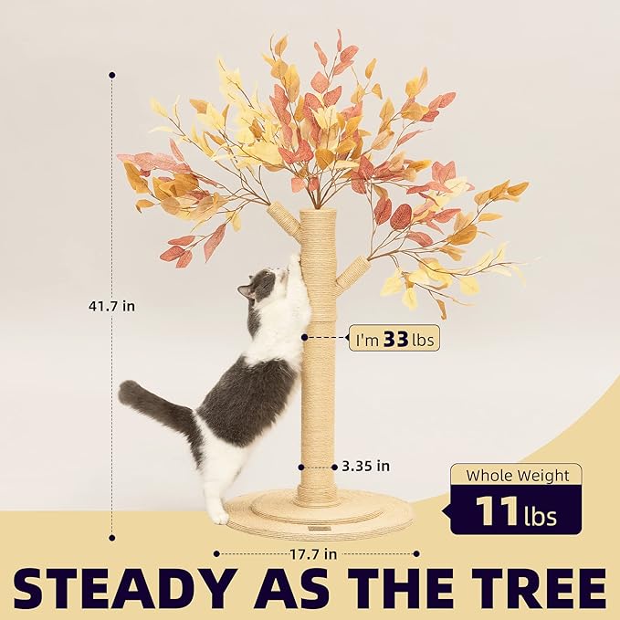 Meowoou Cat Scratching Post for Indoor Cats Adults 42 Inch Tall Cat Scratcher - Image 6