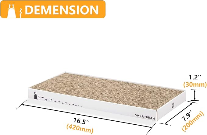 Cardboard Scratcher Pad Scratching post:Smartbean Cat Scratch Pad, Cat - Image 3