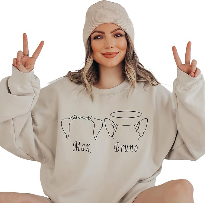 Custom Dog Mom Shirt Personalized Dog Ears Sweatshirt - Image 2