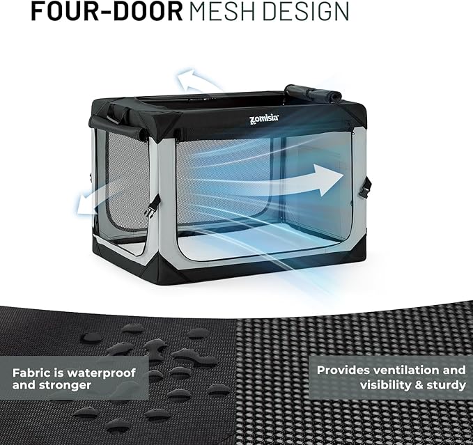 ZOMISIA 42 Inch Collapsible Dog Crate - Image 4
