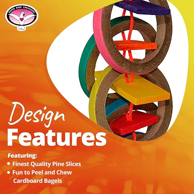 Super Bird Creations SB625 Olympic Rings Bird Toy, Large Bird Size, 15” x 4” x - Image 4