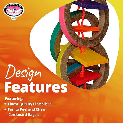 Super Bird Creations SB625 Olympic Rings Bird Toy, Large Bird Size, 15” x 4” x - Image 4