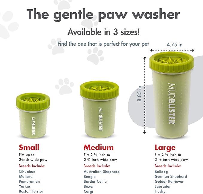 Dexas MudBuster Large Dog Paw Cleaner, Fits 2.5"-3.5" Wide Paws, Gentle - Image 3