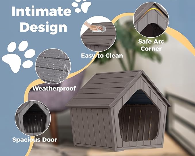 DRATO Dog House Indoor Outdoor Durable Resin Material Houses - Image 4