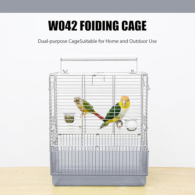 Stainless Steel Travel Bird Cage, 304 Portable Foldable Carrier - Image 7