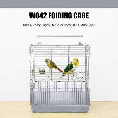 Stainless Steel Travel Bird Cage, 304 Portable Foldable Carrier - Image 7