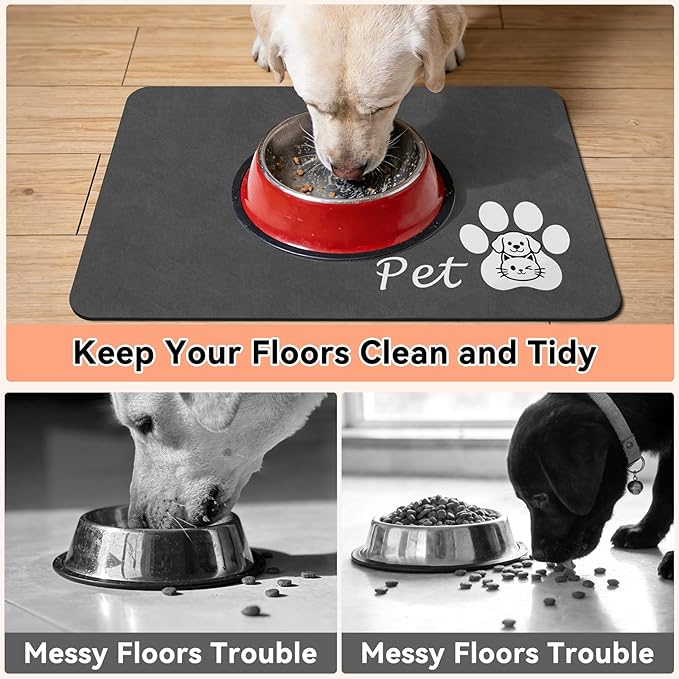 Dog Food Mat - Absorbent Cat Dog Bowl Mat - Image 3
