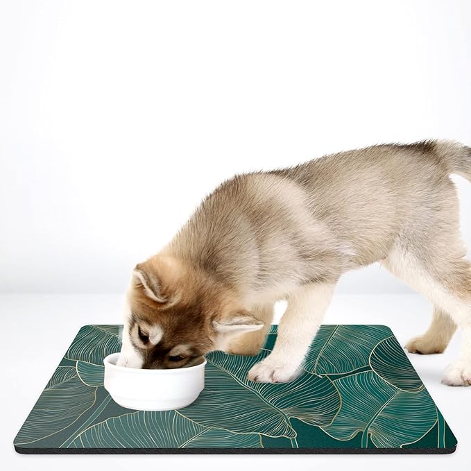 Rnivvi Dog Food Mat, Cute Anti-Slip Rubber Pet Feeding Rug Protect Floors - Image 7