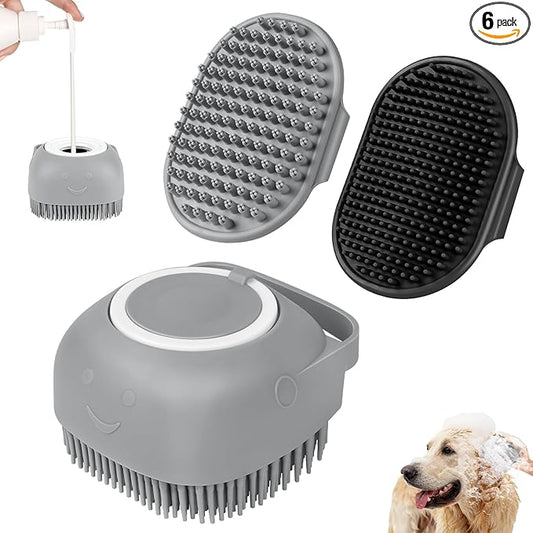 Comotech 6PCS Dog Bath Brush & Dog Toothbrush | Adjustable Handle Shampoo Brush by Comotech