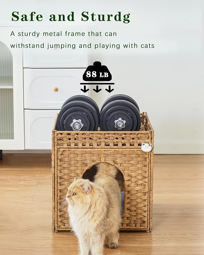 SETVSON Cat Beds for Indoor Cats Extra Large Double Cat Cave Pet Cube, - Image 3