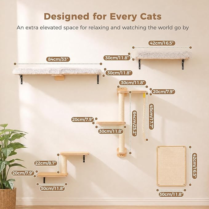 PAWZ Road Cat Wall Shelves, Wood Cat Wall Furniture - Image 6