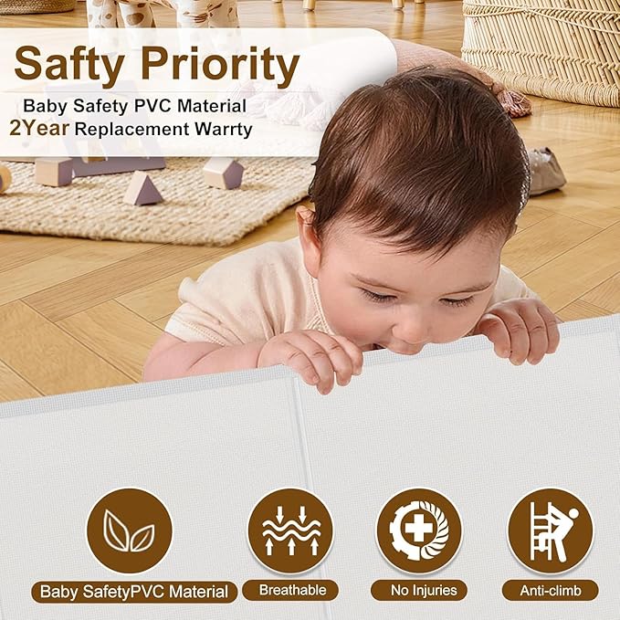 Miumoon 100 inch Retractable Baby Gates 34 inch Tall, Retractable Gate - Image 3