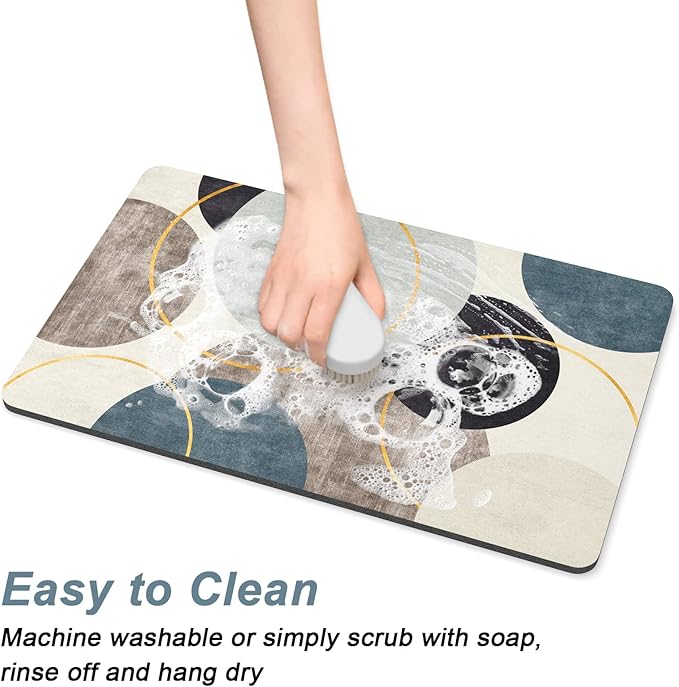 Rnivvi Dog Food Mat, Cute Anti-Slip Rubber Pet Feeding Rug Protect Floors - Image 5