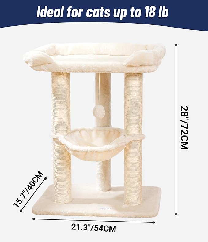 Happi N Pets 28" Cat Tree, Large Bed - Image 3