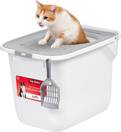IRIS USA Cat Litter Box Large Top Entry by IRISUSA