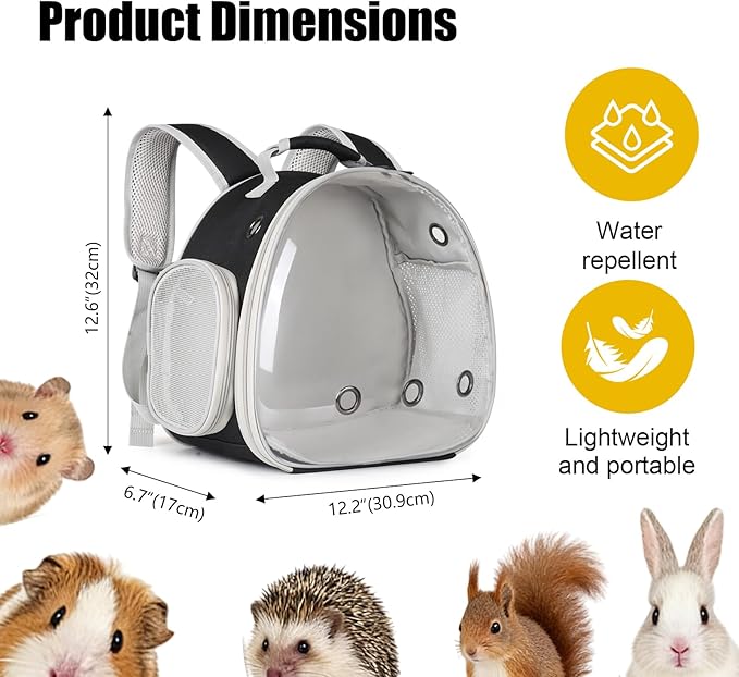 Guinea Pig Backpack, Space Capsule Bubble Window Small Animal Backpack - Image 2
