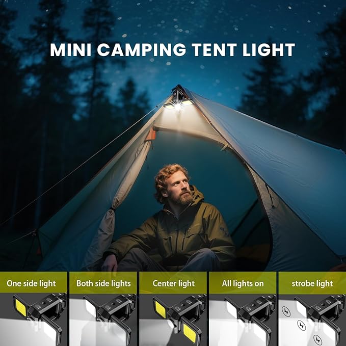 MAKDAK 2PC Cob Keychain Work Light EDC Rechargeable Foldable Keychain Flashlight - Image 6