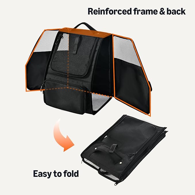 Amazon Basics Pet Backpack for Cats & Small Dogs, Collapsible Travel Carrier - Image 5