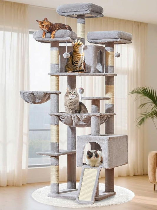 Taoqimiao 76-Inch Cat Tree XXL for Large Cats, Giant Cat Tower by Taoqimiao
