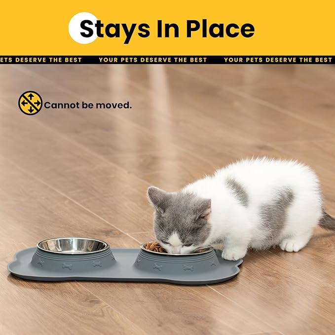 Conlun Dog Bowls with Silicone Feeding Mat, No Spill Food Water Dish Set - Image 4