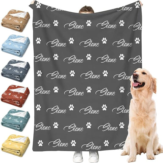 Personalized Dog Blanket with Name by MYESCUSTOM