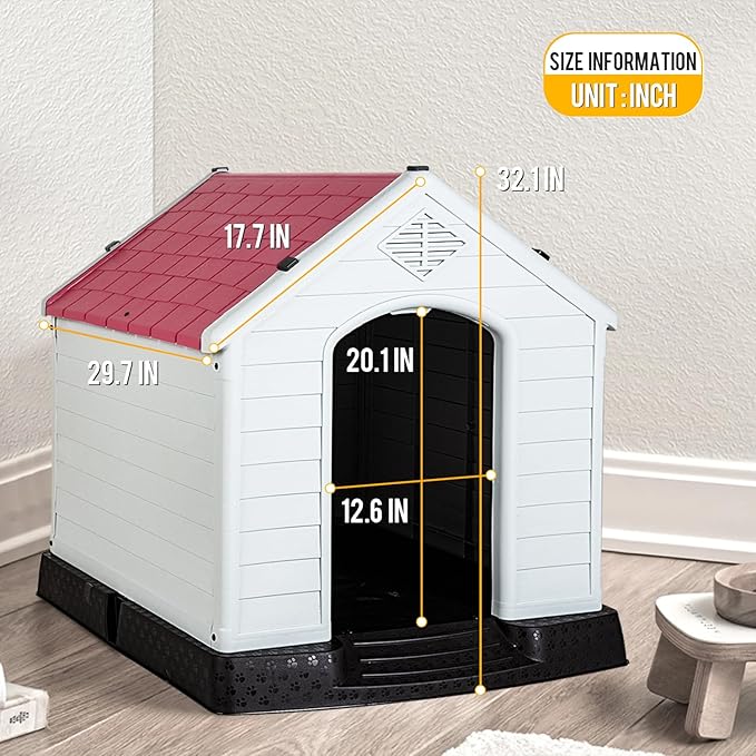 FDW Dog House Indoor Outdoor Durable Ventilate Waterproof Pet Plastic Dog House - Image 7
