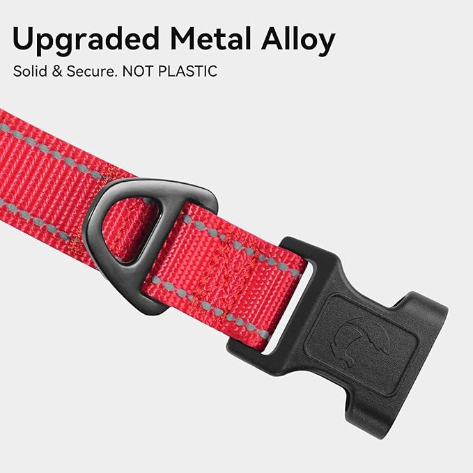 Joytale Reflective Dog Collar, Soft Neoprene Padded, Metal D-Ring, Nylon Pet - Image 3