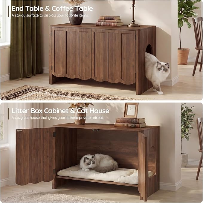HOOBRO Cat Litter Box Enclosure, 31.5" Hidden Litter Box Furniture - Image 6