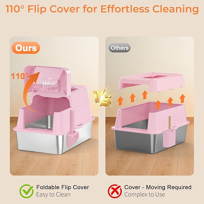 URPOWER Stainless Steel Cat Litter Box - Image 2