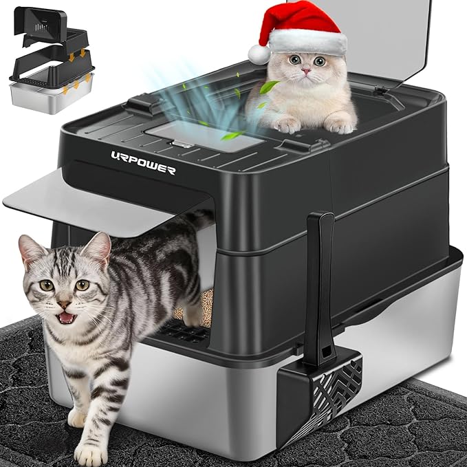 URPOWER Stainless Steel Cat Litter Box by URPOWER