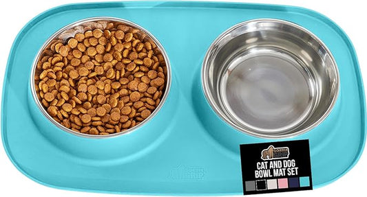 GORILLA GRIP Feeding Mat Bowl Set, 3 Cup 100% Waterproof BPA Free Silicone by Unknown