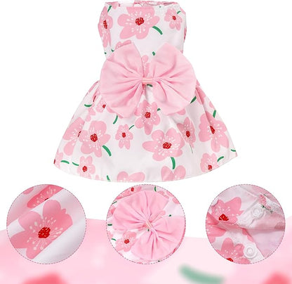 choyaxo Floral Dog Dress Cute Dog Skirt Pet Dress Summer Pet Clothes - Image 3