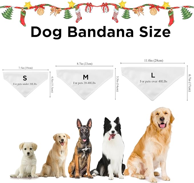 Personalized Christmas Dog Bandanas Letter Name Custom Neckwear Dog Scarf - Image 4