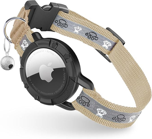 Reflective AirTag Cat Collar, Integrated Cat Tracker Collar by ODOKELE
