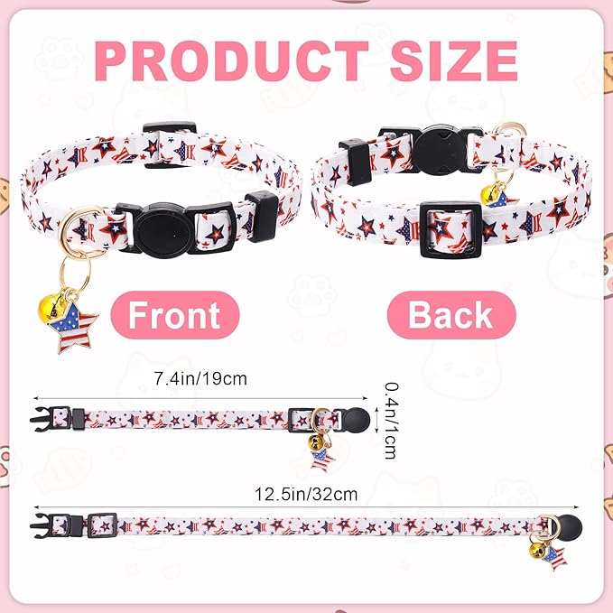 20 Pcs Holiday Cat Collars 4th of July Cat Collars - Image 2
