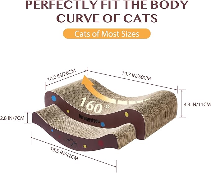Cat Scratcher, 2 in 1 Corrugated Cat Scratch Board Lounger - Image 2