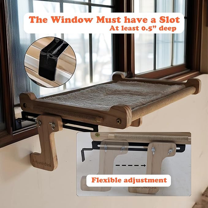 No Suction Cup Cat Window Perch, Adjustable 40lbs Heavy Duty Cat Hammock - Image 4