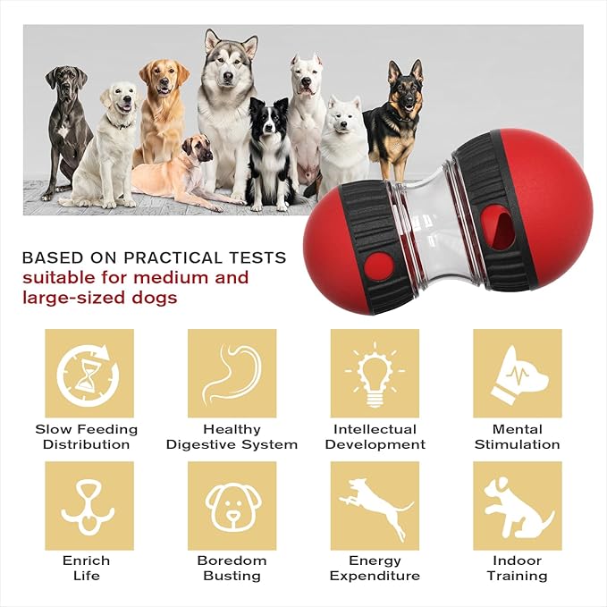 BSISUERM Dog Food Dispensing Puzzle Toy Adjustable Treat Dispenser Slow Feeder - Image 2