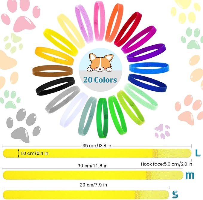 Frienda 60 Pieces Puppy Whelping Collars Newborn Pet Collars Double-Sided - Image 3