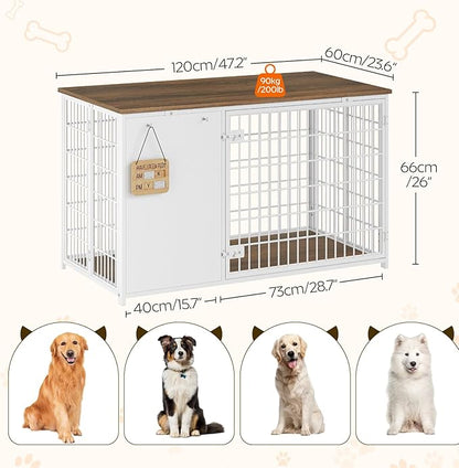 YATINEY Foldable Dog Crate Furniture, 47.2" Dog Crate - Image 7
