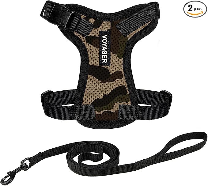 Voyager Escape-Proof Step-in Lock Cat Harness & 5ft Neoprene-Handle Leash Set by BestPetSuppliesLLC