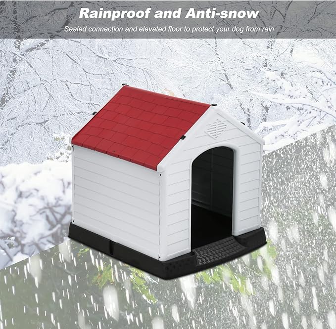FDW Dog House Indoor Outdoor Durable Ventilate Waterproof Pet Plastic Dog House - Image 4