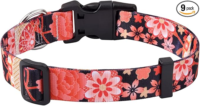 Mihqy Dog Collar with Bohemia Floral Tribal Geometric Patterns by Mihqy