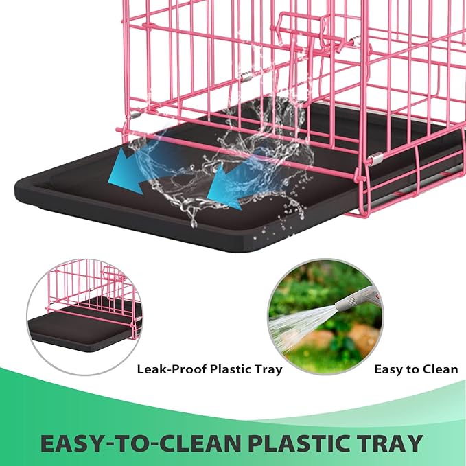 BestPet | Dog Crate | 18" | Pink | Foldable Metal Kennel - Image 5