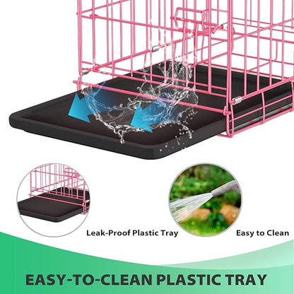BestPet | Dog Crate | 18" | Pink | Foldable Metal Kennel - Image 5