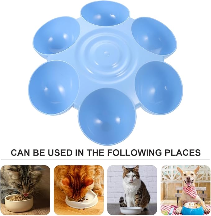 Flower-Shaped Multiple Pet Feeding Bowl Blue, Puppy Feeding Bowl and Cat Food - Image 9