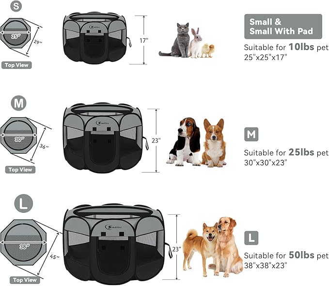 Siedihit Dark Grey Puppy Playpen - Image 2